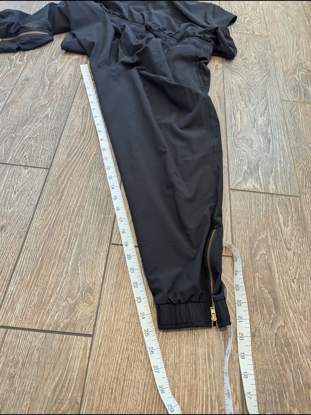 Albion Black Short Sleeve Jumpsuit Jogger Size Large Petite Athleisure - Picture 11 of 11